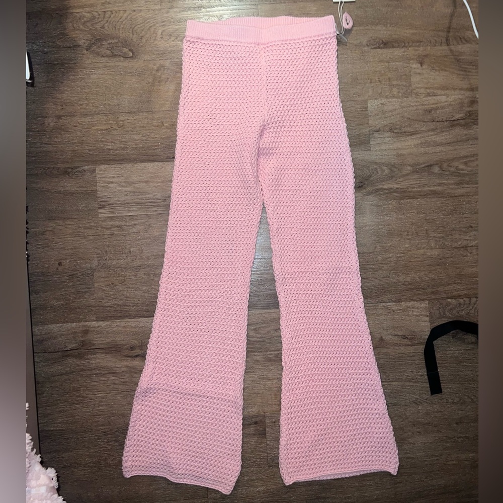 Tularosa | NWT Andy Open Stitch Crochet Knit Semi Sheer Pant in Mauve Size XS